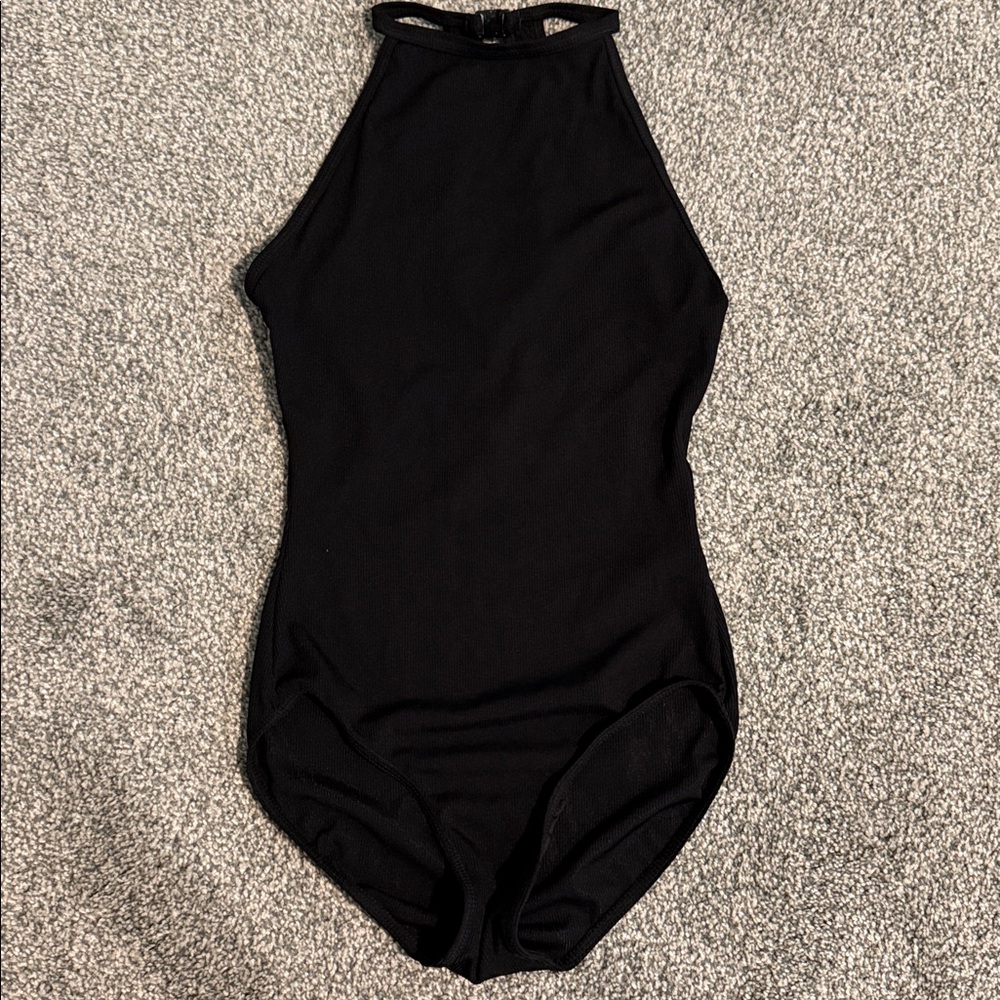 Elegant Black Halter Neck Bodysuit